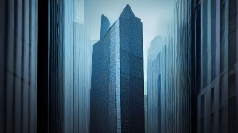 七彩短剧内容生态示意图，七色光谱与竖屏矩阵并置